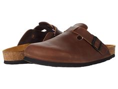 Naot Spring - Men's Shoes : Saddle Brown Leather : With every step comes style when you're strutting in the Naot Spring clogs. Leather upper, lining, and insole. Slip-on construction with adjustable buckle closure. Round-toe silhouette. Man-made outsole. Imported. Measurements: Weight: 12 oz Product measurements were taken using size EU 42 (US Men's 9), width M. Please note that measurements may vary by size. Weight of footwear is based on a single item, not a pair. Comfortable Slip-on Mules With Textured Footbed, Comfortable Closed Toe Slip-ons With Textured Footbed, Brown Synthetic Slip-ons With Rubber Sole, Comfortable Slip-ons With Removable Insole, Outdoor Slip-on Mules With Cushioned Footbed, Comfortable Brown Plain Toe Slip-ons, Comfortable Slip-on Closed Toe Slides, Comfortable Closed Toe Slip-on Slides, Comfortable Slide Slippers With Rubber Sole