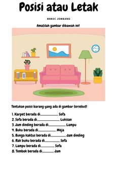 a poster with the words posi atau letak