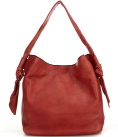 From Frye&#x2C; this Nora Knotted Hobo Bag features:Genuine soft leather 100% Cotton liningMagnetic closure Back wall zipper pocketFront wall double organization pocket Professional clean only Approx. 11.5" x 13" x 3"Imported. Hobo Handbags, Dillard's, Hobo Bag, Soft Leather, Zipper, Handbags, Wall, Leather