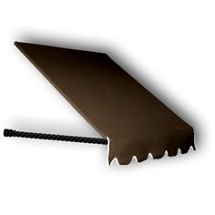 a brown awning with a black handle attached to it