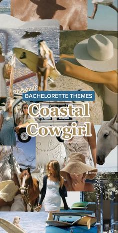 a collage of photos with the words coastal cowgirl