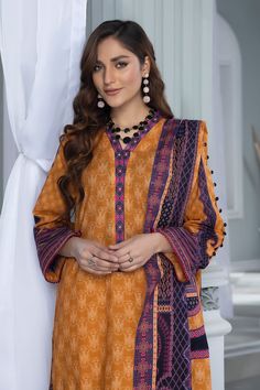 ShirtPrinted Lawn FrontPrinted Lawn BackLawn SleevesDupattaPrinted Lawn DupattaTrouserDyed Trouser Ladies Suit, Designer Punjabi Suits, Popular Outfits, Shalwar Kameez, Fashion Event, Pakistani Fashion, Cheap Dresses, Fashion Updates, Kurti Designs