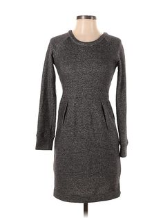 Aqua Casual Dress Size: X-Small Gray Dresses - used. 80% COTTON, 20% POLYESTER, Sweater Dress, Crew Neck, Tweed, Knee Length, Long Sleeve | Aqua Casual Dress - Sweater Dress: Gray Tweed Dresses - Used - Size X-Small Fitted Tweed Dress Casual For Fall, Fitted Casual Tweed Dress For Fall, Fitted Tweed Dress For Fall, Casual Long Sleeve Tweed Dress, Fitted Tweed Dress For Fall, Casual Style, Casual Mini-length Tweed Dress For Winter, Casual Knee-length Tweed Dress, Casual Mini Tweed Dress For Winter, Casual Long Sleeve Fitted Tweed Dress