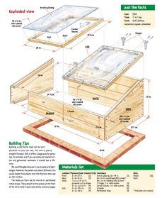 the plans for a beehive are shown here