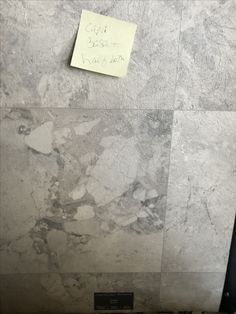 there is a note on the marble wall