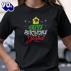 Happy Birthday Jesus Shirt Merry Christmas This versatile T-shirt is perfect for everyone, combining style and comfort. Made from soft, high-quality fabric, it features a classic fit that suits any body type. Ideal for casual wear or layering, this T-shirt comes in a variety of colors to match any wardrobe. Its durable construction ensures long-lasting wear, making it a staple piece for both men and women Photos Of Happy Birthday Jesus Shirt Merry Christmas Product details: Happy Birthday Jesus Christ Shirts, Happy Birthday Jesus, Christmas Material, Jesus Shirt, Jesus Tshirts, Jesus Shirts, Staple Pieces, Christmas Tshirts, For Everyone