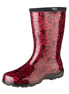 Sloggers Made in the USA Womens Rain & Garden Boot Red Rain Boots For Outdoor, Red Waterproof Rain Boots, Waterproof Red Rain Boots, Casual Red Rain Boots For Rainy Weather, Casual Red Rain Boots, Garden Boots, Rain Garden, Wide Calf, Mid Calf