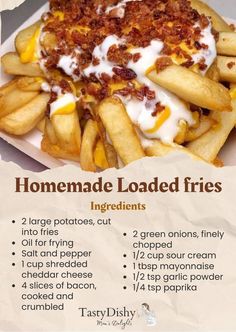 a recipe for homemade loaded fries