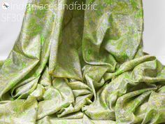 Indian Green Soft Pure Printed Silk Saree Fabric By The Yard Wedding Dresses Bridesmaid Party Costumes DIY Crafting Drapery Sari Sewing. ➤Color: Green , Grey Floral Print(60gsm) ➤Listing by the yard. ➤Width: 44 inches ➤Code: sf301 This soft light weight floral print silk fabric has Green , Grey color which makes it absolutely beautiful!. The fabric is great for bridal & bridesmaids dresses, drapery, quilting, pillows, & chair upholstery, Dresses, Tops, Blouses, Jackets, Crafting, Clutche Fitted Fabric For Wedding In Spring, Quilting Pillows, Printed Silk Fabric, Yard Wedding, Costumes Diy, Party Costumes, Bridesmaid Party, Bridal Bridesmaid Dresses, Green Soft