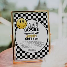 "EDITABLE, Time Capsule, ONE, One Happy Dude, First Birthday, 1st Birthday, Smile, Smiley Face, Happy face [id:18442426,18442744] ♥This listing is for a DIGITAL item only. ♥No physical item will be shipped. ♥ Once Purchased, THIS DOWNLOAD will INCLUDE: 8\"x 10\" TIME CAPSULE and 4x6 Card (Vertical) ♥ MINUTES AFTER PURCHASING: you will receive an EMAIL with access to your purchase and you can start editing right in your web browser using Templett. (This is an Instant Download!). Please MAKE SURE One Happy Dude Diy Birthday, One Happy Dude Time Capsule, Checkered 1st Birthday, One Happy Dude First Birthday Invitation, Smile First Birthday, First Birthday One Happy Dude, One Happy Dude First Birthday Decorations, Vibin Thrivin And Three