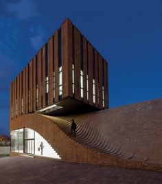 a large building with stairs leading up to it