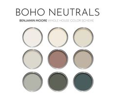 the color scheme for boho neutrals is shown in several different shades and sizes