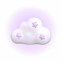 there is a cloud with stars on it and the clouds are white, but purple