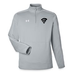 the under armour quarter zip sweatshirt has an image of a wifi symbol on it