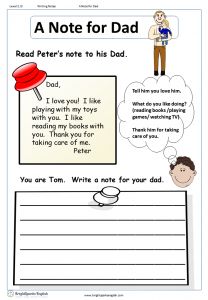 a note for dad with an image of a man