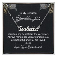 Smart Buys! To My Beautiful Granddaughter - You Stole My Heart - Personalized Name Necklace starting from $44.95 See more. 🤓 #mallardmoon Support Letter, Best Graduation Gifts, Unique Graduation Gifts, Bonus Dad Gifts, Name Necklace Silver, Step Dad Gifts, Chain Making, Always Remember You