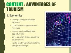 an image of a business presentation with the words,'content advantages for tourism '