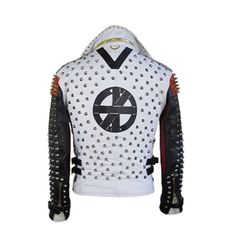 Men Punk Rock Star Jacket Studded Pin Leather Jacket - Black Studded Leather Jacket, Star Jacket, Jacket Designs, Cafe Racer Leather Jacket, Mens Vest Fashion, Video Fashion, Studded Leather Jacket, Jean Jacket Men, Studded Jacket