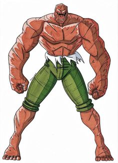 an image of a cartoon character from the animated movie, street fighter ii with green pants and