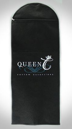 an oven mitt with the queen logo on it, sitting in front of a white background