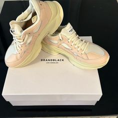 New (Out Of The Box) Cream And Light Pink Brandblack(Los Angeles) Saga 130 Size 9.5 Camel 311 Shoes Pink, Black Cream, The Box, Light Pink, Athletic Shoes, Angeles, Angel, Women Shoes, Cream