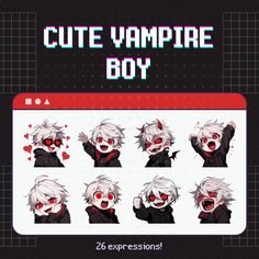 Kawaii Chibi Anime, Chibi Poses, Eye Clothes, Panel Ideas, Monster Boy, Video Game Room Design, Youtube Gamer, Vampire Boy