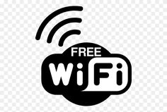 the free wifi logo is shown in black and white