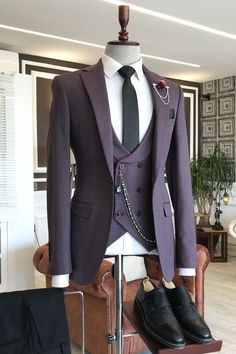 Allaboutsuit is your ultimate source for Milo Dark Purple Peaked Lapel Double Breasted Waistcoat Business Suits For Men. Shop this season's luxury Notched Lapel Single Breasted collections at allaboutsuit. Worldwide delivery available. Fast Worldwide Shipping.Secure & Easy Checkout. Purple Dark Academia Outfit Men, Purple Waistcoat Men, Luxury Fitted Single Breasted Three-piece Suit, Luxury Single-button Sets With Notch Lapel, Luxury Fitted Single-breasted Three-piece Suit, Luxury Single Breasted Workwear Set, Luxury Single Breasted Long Sleeve Set, Luxury Fitted Three-piece Suit With Single Button, Luxury Slim Fit Three-piece Suit With Suit Collar