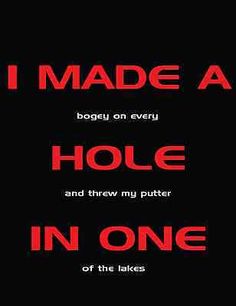 i made a hole and threw my putter in one piece of the lakes poster