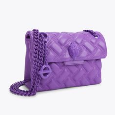 Luxury Designer Purple Bag, Pink Stoney Clover Purse, Luxury Bags Purple, Cross Body Purse Purple, Kurt Geiger Bag, Elizabeth Line, Purple Day, London Kensington, Purple Cross