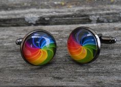 These unique cufflinks are perfect for anyone, at any time of the year! They have a rainbow swirl on each cufflink. They would make a great gift for a wedding, for a Christmas gift, for Father's Day, or a birthday. This listing is for one pair. They measure 16mm. At checkout, please select if you want gunmetal black, silver, gold, rose gold, or antique bronze. (FYI: These look best in silver or gunmetal black.) Adjustable Cufflinks As Gift, Unique Cufflinks, Mens Valentines Gifts, Rainbow Swirl, Cufflinks Wedding, Valentine Gift, Cuff Links, Gay Pride, Wedding Men