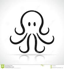 an octopus icon on white background stock photo - image 3498742