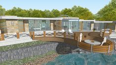 an artist's rendering of a floating house