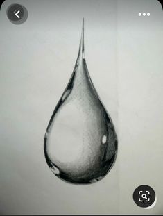 a black and white drawing of a water drop