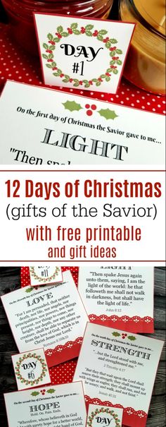 twelve days of christmas gifts with free printables and gift tags for the 12 days of christmas