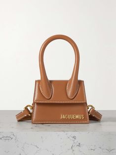 JACQUEMUS Le Chiquito mini leather tote Jacquemus Le Chiquito, Bottega Veneta Cassette, Jacquemus Bag, Leather Weekender Bag, Leather Clutch Bags, Medium Tote, Women Men Shoes, Metal Logo, Small Shoulder Bag