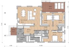 the floor plan for a two bedroom apartment with an attached kitchen and living room area