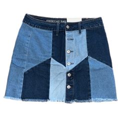 Brand New! Denim Patchwork Festival Skirt With Buttons All The Way Down, Back Pockets. Long Length So Not Super Short For Girls With Some Hips! Upcycle Denim, Patchwork Denim Skirt, Festival Skirt, Festival Skirts, Denim Projects, Skirt With Buttons, Patchwork Skirt, Work Shorts, Denim Patchwork