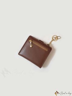 BirdinBag - Brown PU Small Wallet with Stitch Detail and ID Window for Women Brown Pattern, Small Wallet, Pu Leather, Wallet, For Women, Leather, Pattern, Color