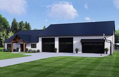 this is an artist's rendering of a two - car garage with attached carports