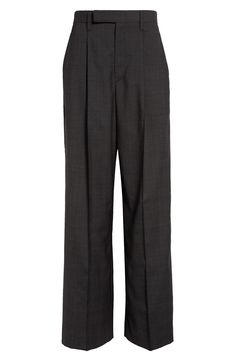 A shadowy, superfine glen plaid brings a suiting look to these pleated wide-leg pants cut from lightweight wool with a touch of stretch. 30 1/2" inseam; 23" leg opening; 14" front rise; 15 1/2" back rise (size 8) Zip fly with hook-and-bar tab closure Front slant pockets; back flap pockets 99% wool, 1% elastane Dry clean Made in the USA Glen Plaid, Wide Leg Trousers, Leg Pants, Wide Leg Pants, Wide Leg, High Waist, Dry Clean, Trousers, Nordstrom