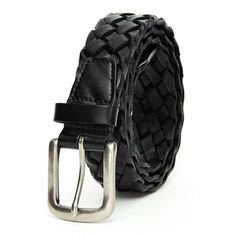 Fashion Braided Leather Accessory Casual Braided Leather Belt, Casual Black Adjustable Belt, Black Adjustable Casual Belt, Classic Braided Leather Belt, Casual Adjustable Braided Belt, Adjustable Black Belt With Leather Strap, Adjustable Woven Leather Belt, Casual Adjustable Leather Belt Buckles, Leather Accessory