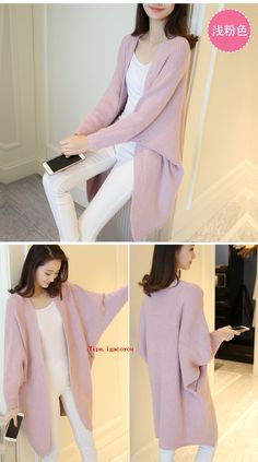 FREE SHIPPING Korean Long Cardigan Knitted Sweater JKP4618 Summer Store, Plus Size Jacket, Women Long Cardigan, Cardigan Knitted, Sweater Autumn, Bat Sleeve, Cardigan Women, Women Sweater, Chromatic Aberration