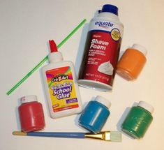 the supplies needed to make this craft include glue, toothpaste, and paint