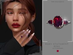 the ruby statement ring is shown in three different colors