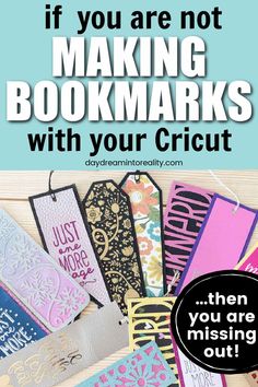 books with the text if you are not making bookmarks with your cricut, then you are missing out