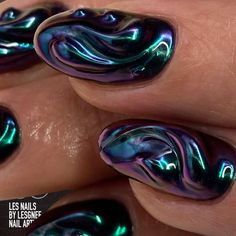 Les Nails - Nail artist 🪰 on Instagram: "Les ongles naturels aiment aussi la 3D ! 💧 Manucure russe / gainage / 3D et chrome 𝕷𝖊𝖘 𝕹𝖆𝖎𝖑𝖘 #nailart #nailartist #notd #handpaintednailart #handpainted #nailartist #nailartliege #naturalnails #liège #belgium #chromenails #iridescentnails #iridescent #3dnailart #3dnail #beetlenails #beetle #notd #multichrome #multichromenails #shortnails" Dark Iridescent Nails, Chrome 3d Nails, October Season, Iridescent Nails, Dark Iridescent, 3d Nail Designs, Exotic Nails, 3d Nails, Artist On Instagram