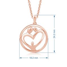 Brand: Jewelili Features: 14K Rose Gold Over Sterling Silver With Parent and One Child Family Pendant Necklace L:24.4 MM W:19.2 MM H:6.4 MM The perfect gift for valentines day, promise, birthday, graduation, or "just because". Item is shipped in a beautiful gift box. Return on any order within 30 days. Item Condition: New Binding: Jewelry Family Pendant Necklace, Family Pendant, Gift For Valentines Day, Metal Necklaces, Beautiful Gift Boxes, Valentine Day Gifts, Metallic Silver, Binding, Gold Necklace