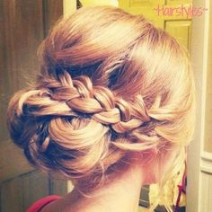 So cute! Romantic Wedding Hair, Fishtail Braid, Pinterest Hair, Cool Braids, Wedding Updo, Braided Updo, Wedding Hair And Makeup, Bridesmaid Hair