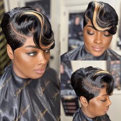 High quality 100% Human Hair Short Pixie Cut wig with pre-plucked Hairline.Lace area,13x4 Frontal Lace, Density,200%.Free Shipping via DHL, 2-3 Days Delivery Time! hd lace, unice hair, luvme hair Short Wigs For Women, Sassy Hairstyles, Short Hair Styles African American, Finger Wave, Chic Short Haircuts, Cut Life, Easy Hairstyles For Medium Hair, Quick Weave Hairstyles, Fabulous Hair